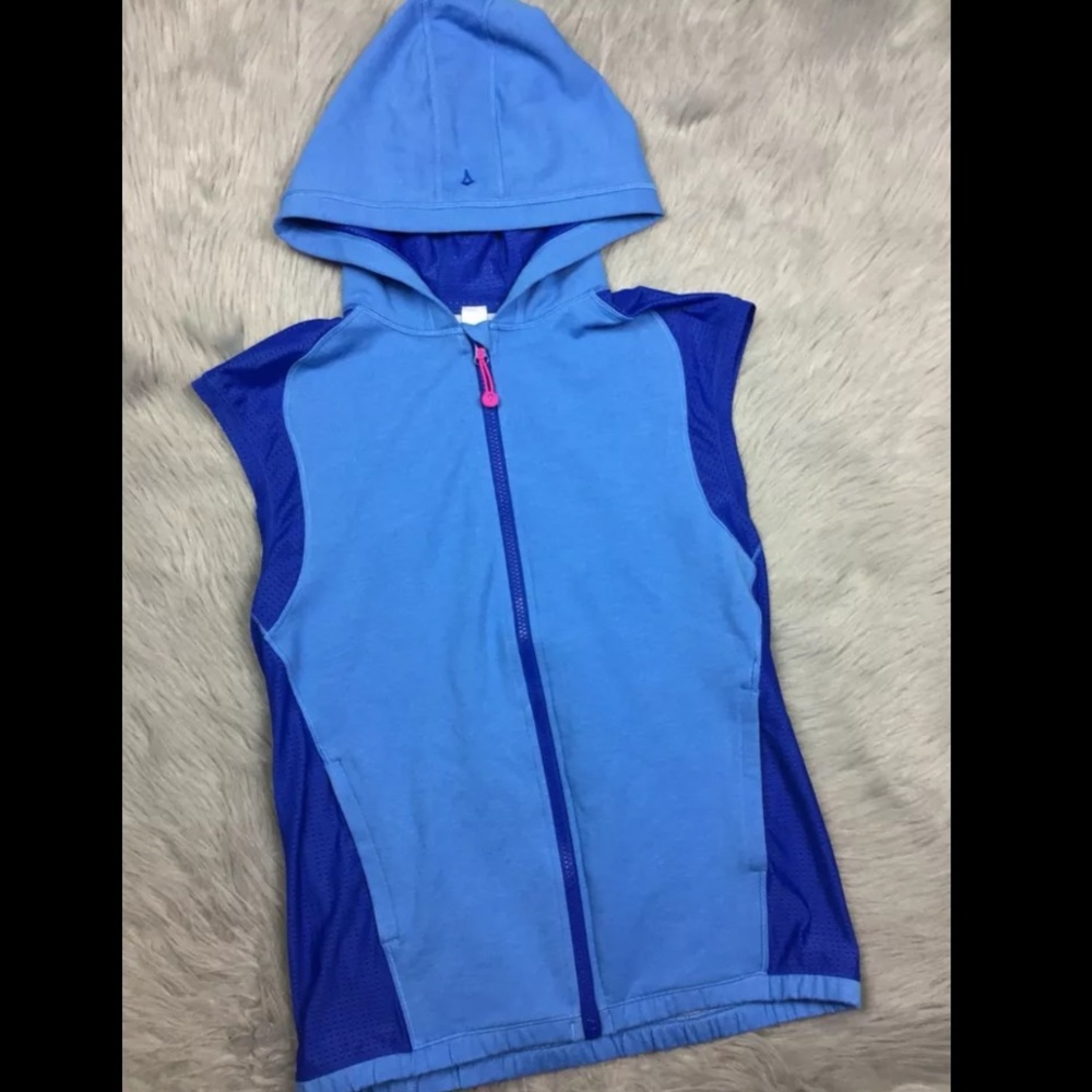 Ivivva Blue Mesh Zip Up Vest Sz 14 girls athleisure